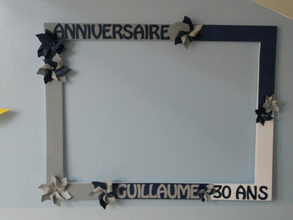 Cadre Photobooth Personnalise Moulin A Vent 3d Pour Bapteme Mariage Anniversaire Bleu Nuit Et Gris Un Grand Marche