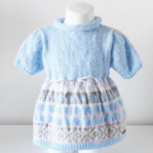 Robe Bebe En Jacquard Robe Tricotee A La Main En Laine Pour Bebe De 3 6 Mois Un Grand Marche