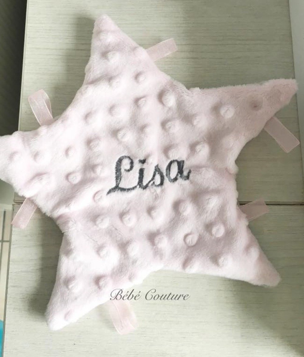 Doudou Personnalise Creation Bebe Couture Etoile Rose Polaire Un Grand Marche