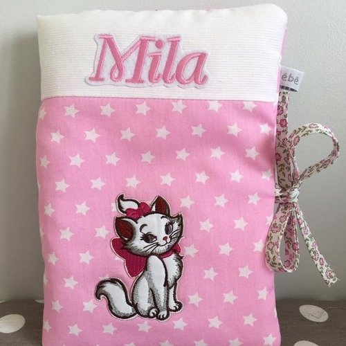 Protege Carnet De Sante Personnalise Bebe Couture Fille Marie Des Aristochats Rose Blanc Cadeau Un Grand Marche