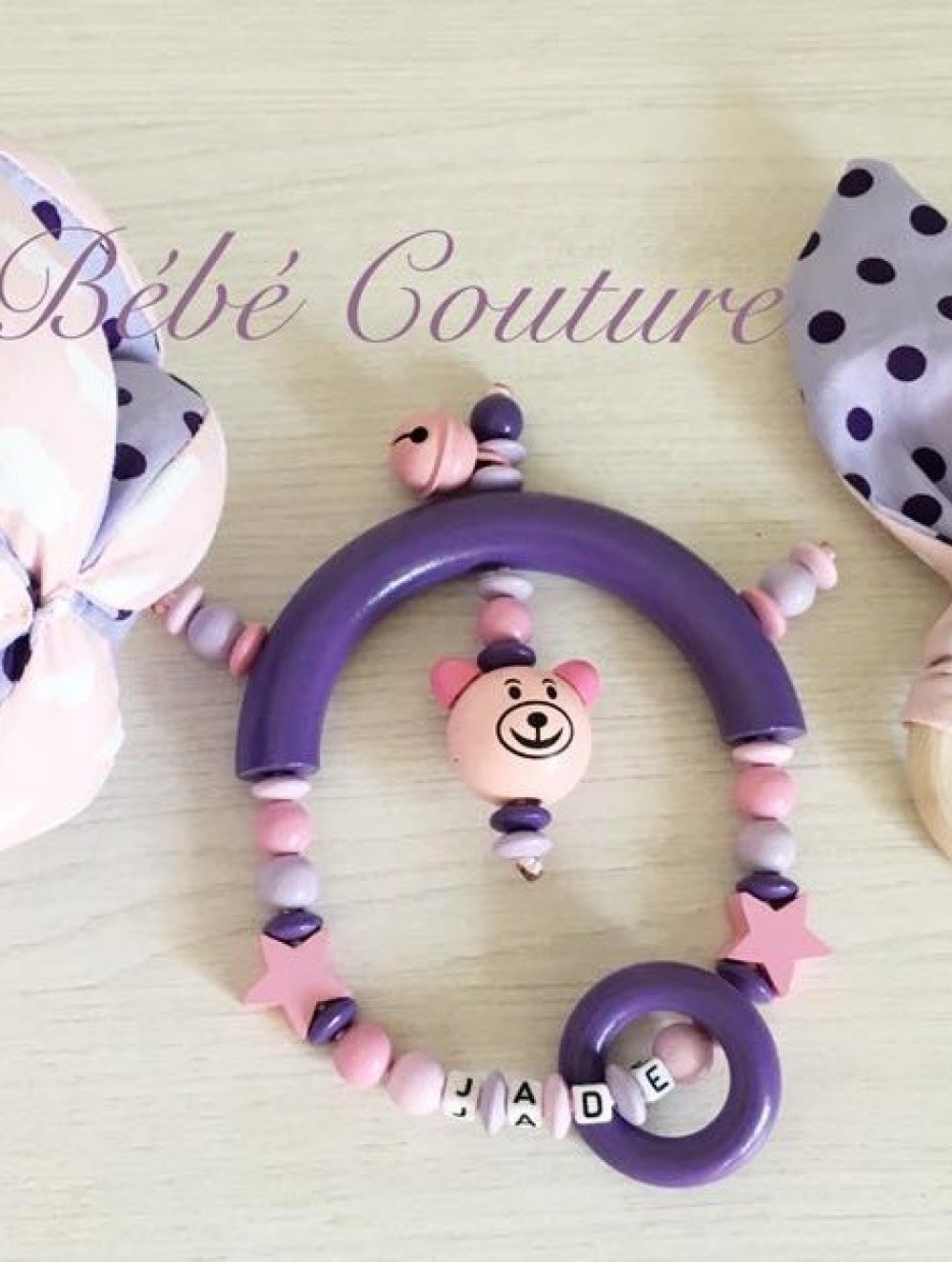 Hochet Ours 3d Rose Violet Bebe Couture Un Grand Marche