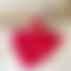 Doudou lapinou personnalisé rouge uni et tissu blanc moto