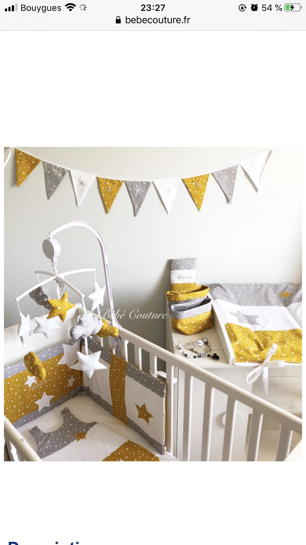 Chambre Complete Etoile Jaune Moutarde Gris Blanc Un Grand Marche