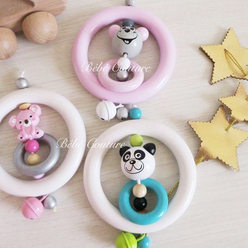 Hochet Anneau Bebe Couture Koala Panda Souris Au Choix Un Grand Marche