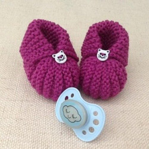 Chaussons Bebe Tricot Layette Rose Cadeau De Naissance Chaussons Naissance Un Grand Marche