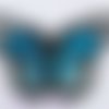 Applique écusson patch thermocollant grand papillon monarque dégradé (à coudre ou à repasser) - bleu turquoise/bleu clair