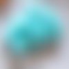 Bouton rond à queue en plastique anneau blanc - bleu turquoise