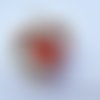 Breloque coeur avec pierre colorée - 20 mm - rouge