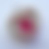 Breloque coeur avec pierre colorée - 20 mm - rose foncé