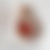 Breloque goutte avec pierre colorée - 20 mm - rouge