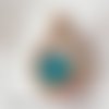 Breloque goutte avec pierre colorée - 20 mm - 4 mm - bleu turquoise