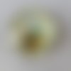 Cabochon verre rond strass demi-perle - 25 mm - oiseau couronné - modèle c - cabochon illustré