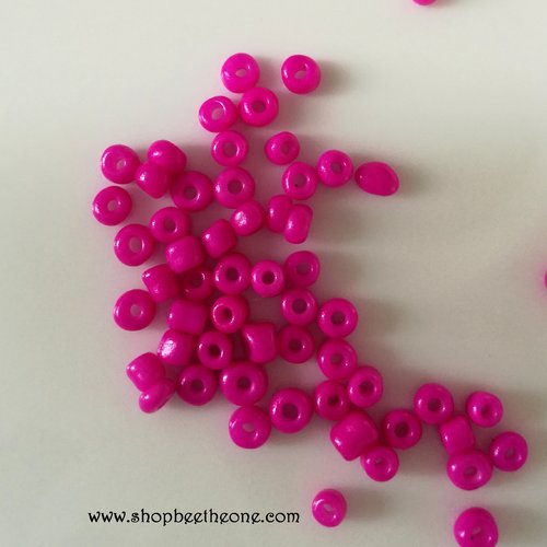 Lot de 1 g de perles de rocaille opaques intercalaire graine en verre couleurs vives - 3 mm - rose bengale