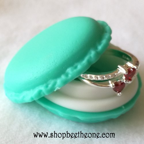 Mini boîte à bijoux macaron parisien - vert menthe