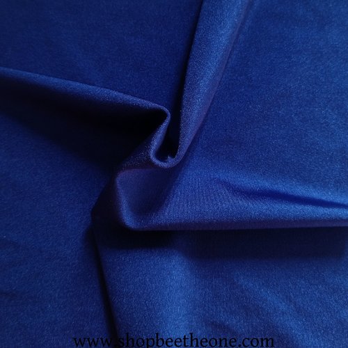 Coupon de tissu maille jersey synthétique stretch (tissu maillot de bain, yoga..) - 25 x 25 cm - bleu foncé