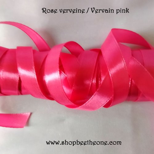Ruban satin simple face - 10 mm x 1 m - rose verveine - pour couture, scrapbooking, décoration...