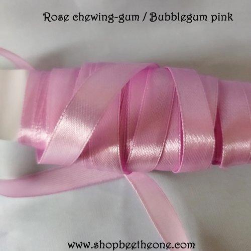 5 mètres de ruban satin simple face - 10 mm x 5 m - rose chewing-gum - pour couture, scrapbooking, décoration...