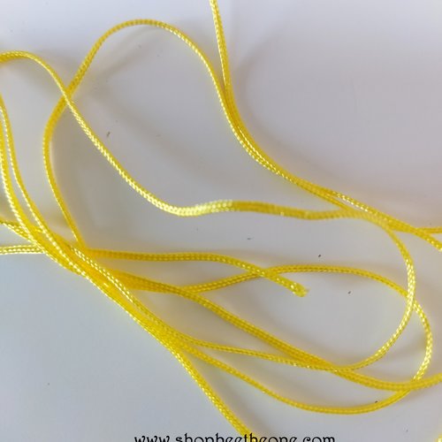 Cordon en nylon tressé - 1 mm x 1 mètre - jaune