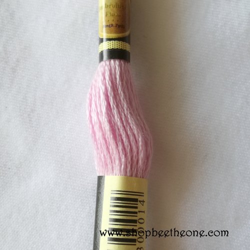 Fil à broder - équivalent n° dmc 153 lilas rose - écheveau de coton mouliné pour broderie - 8 m - 6 brins