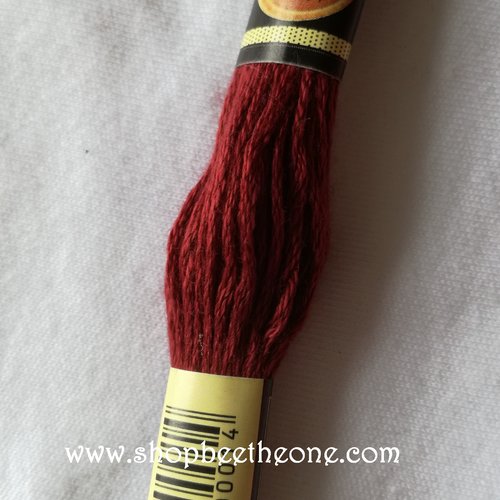 Fil à broder - équivalent n° dmc 221 rouge de mars - écheveau de coton mouliné pour broderie - 8 m - 6 brins