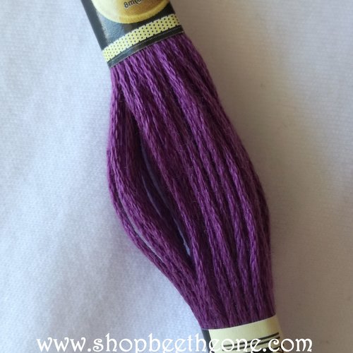 Fil à broder - équivalent n° dmc 327 violet foncé - écheveau de coton mouliné pour broderie - 8 m - 6 brins