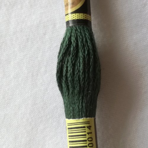 Fil à broder - équivalent n° dmc 500 vert lierre - écheveau de coton mouliné pour broderie - 8 m - 6 brins