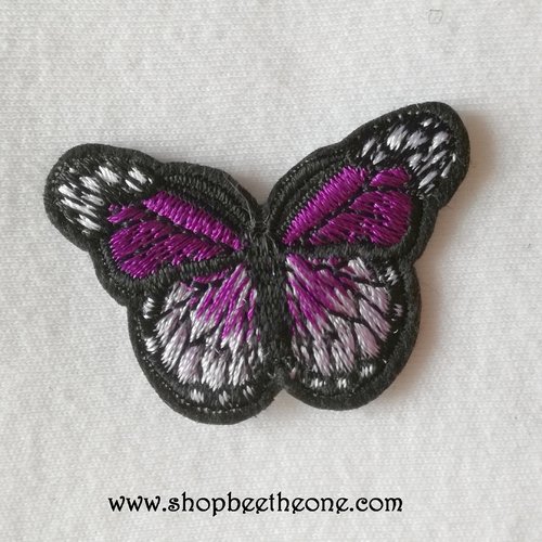Applique écusson patch thermocollant petit papillon monarque dégradé (à coudre ou à repasser) - violet/mauve