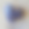 Bouton rond à queue en plastique anneau blanc - bleu foncé