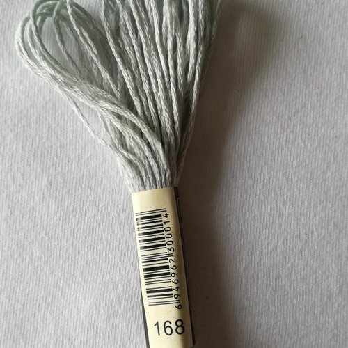 Fil à broder - équivalent n° dmc 168 gris souris - écheveau de coton mouliné pour broderie - 8 m - 6 brins