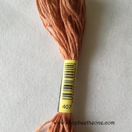 Fil à broder - équivalent n° dmc 407 argile - écheveau de coton mouliné pour broderie - 8 m - 6 brins
