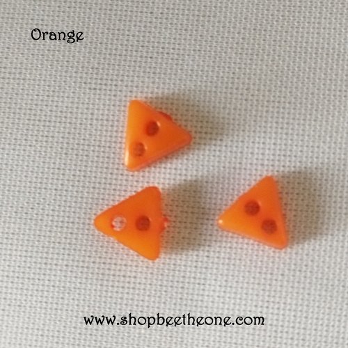 Mini bouton triangle en plastique - 6 mm - orange