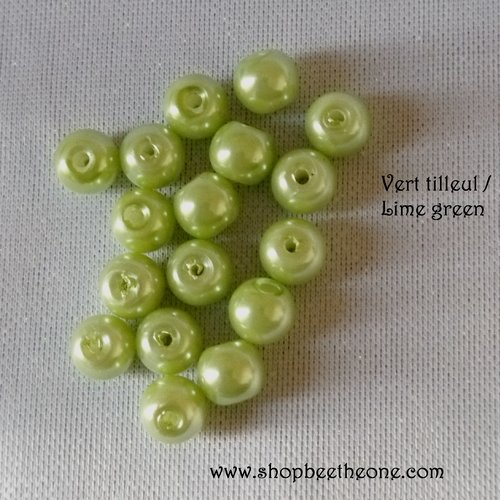 Perle ronde en plastique - 5-6 mm - vert tilleul