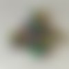 Perle ronde en plastique effet "poussière d'étoile" - 4 mm - arc-en-ciel
