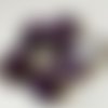 Cabochon ovale strass à facettes - 20 x 30 mm - violet foncé