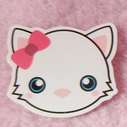 Sticker autocollant "tête de chat kawaii" sur papier glacé - modèle a