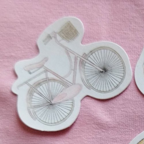 Sticker autocollant "c'est les vacances!" sur papier glacé - modèle a - vélo