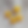 Mini bouton rond en plastique - 6 mm - jaune foncé