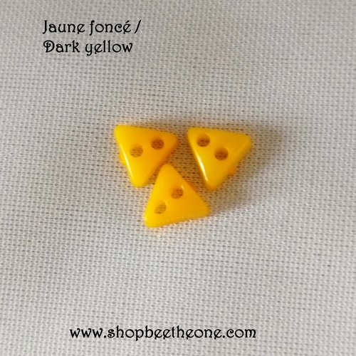 Mini bouton triangle en plastique - 6 mm - jaune foncé