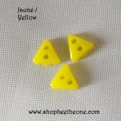 Mini bouton triangle en plastique - 6 mm - jaune