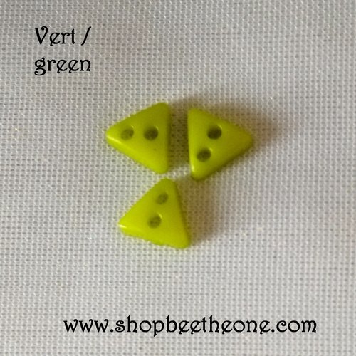 Mini bouton triangle en plastique - 6 mm - vert