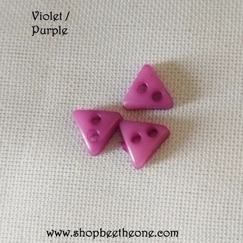 Mini bouton triangle en plastique - 6 mm - violet
