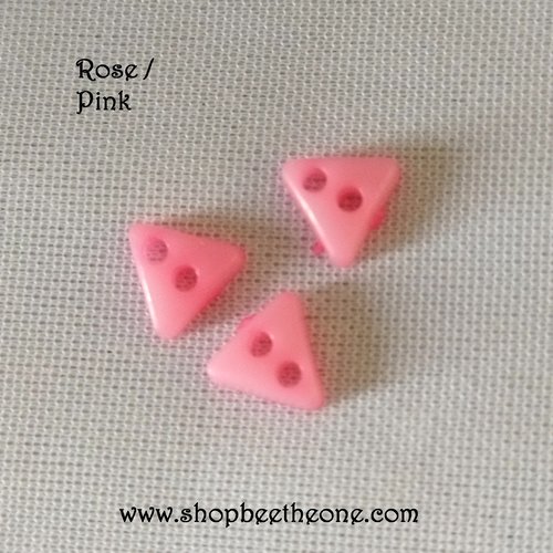 Mini bouton triangle en plastique - 6 mm - rose
