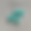 Mini bouton coeur en plastique - 6 mm - bleu turquoise