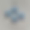 Mini bouton coeur en plastique - 6 mm - bleu