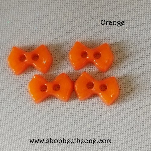Mini bouton noeud en plastique - 9 mm - orange