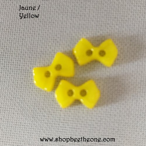 Mini bouton noeud en plastique - 9 mm - jaune