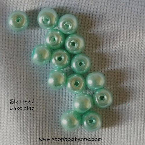 Perle ronde en plastique - 5-6 mm - bleu lac
