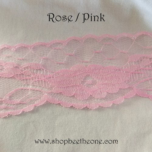 Ruban dentelle en polyester - 57 mm x 1 m - rose clair
