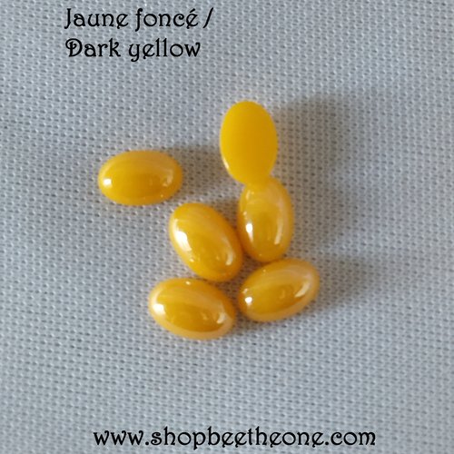 Cabochon strass demi-perle ovale à coller - 6 x 4 mm - jaune foncé