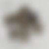 Cabochon strass demi-perle rond ecaille de sirène/dragon - 10 mm - argent foncé